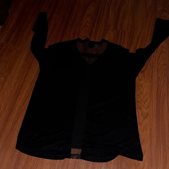 Chi chi active wear long sleeve black mesh top shirt pull over in black size S - Picture 7 of 7
